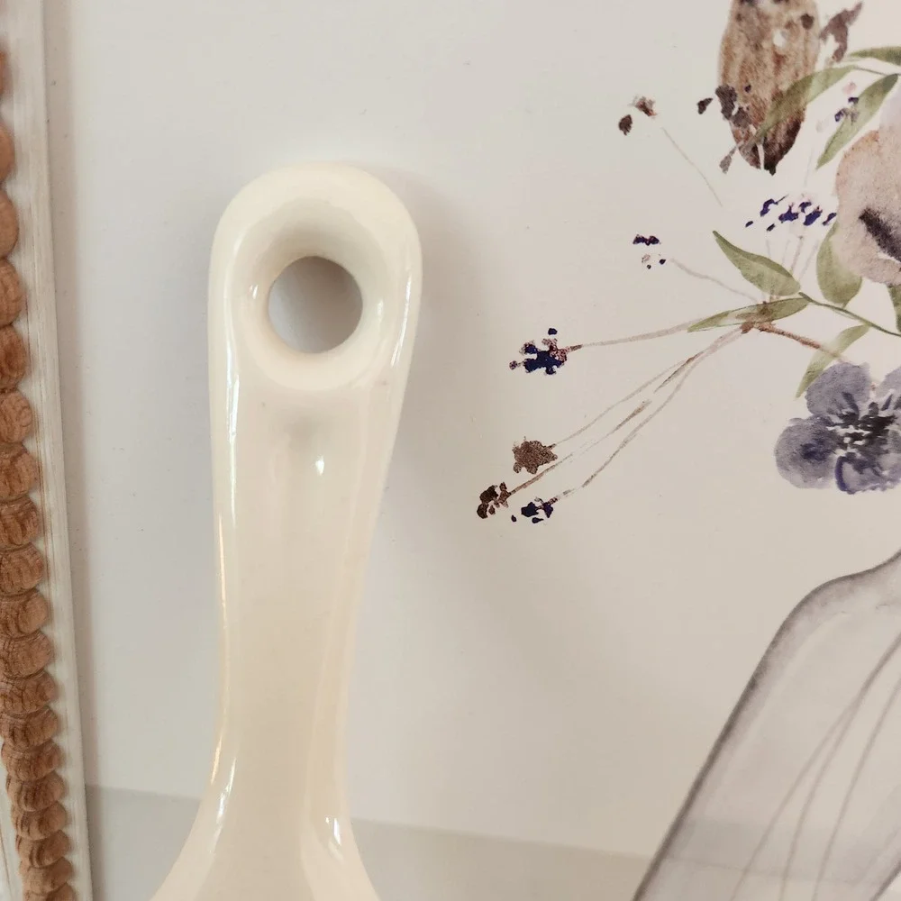Vintage‎ Floral Ceramic Cake Pie Server Gold Filigree Porcelain Cream Pink Blue